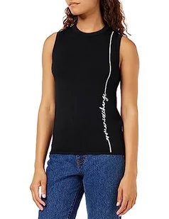 Armani Exchange Damski sweter bez rękawów, okrągły dekolt, logo Line sweter, czarny, XS - Swetry damskie - miniaturka - grafika 1
