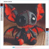 Rękodzieło - TEMU 1 szt. 2D DIY 5D Zestaw do malowania diamentów - Fantazyjna stwora nietoperza, pełny diamentowy krzyż bez ramki Akrylowy kryształowy plamkowy - miniaturka - grafika 1