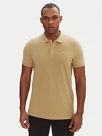 Koszulki męskie - Tommy Jeans Polo DM0DM20676 Beżowy Slim Fit - miniaturka - grafika 1