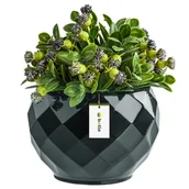 Donice - Doniczka osłonka ceramiczna kolor Grafitowy 15,5 cm H14,5 cm połysk - miniaturka - grafika 1