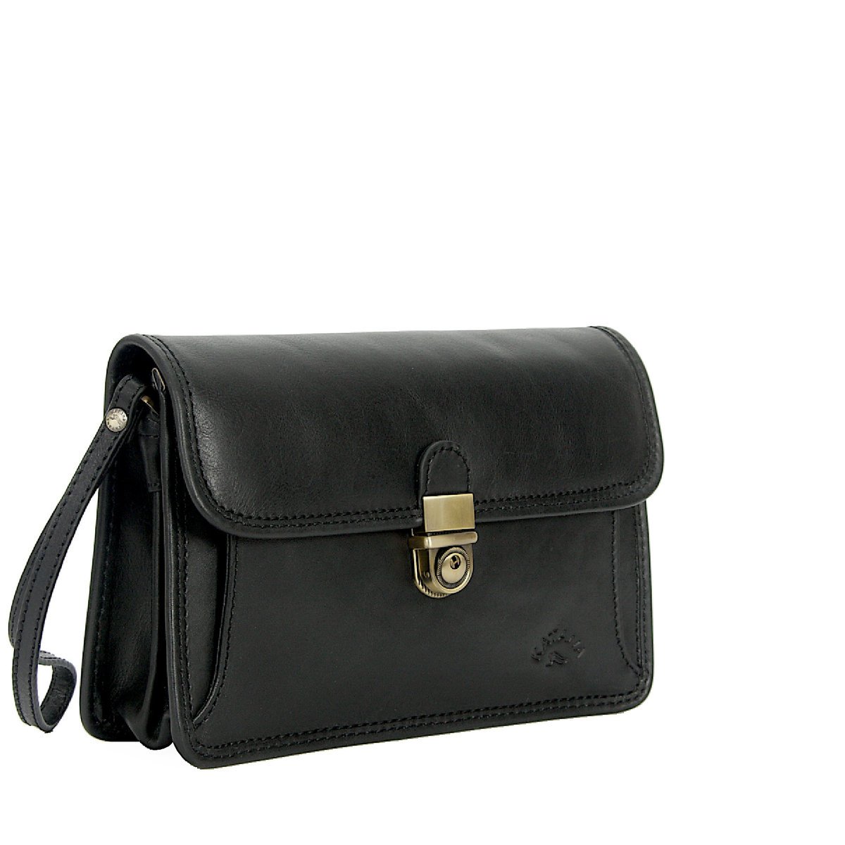 Elegancka saszetka skórzana KATANA w kolorze czarnym