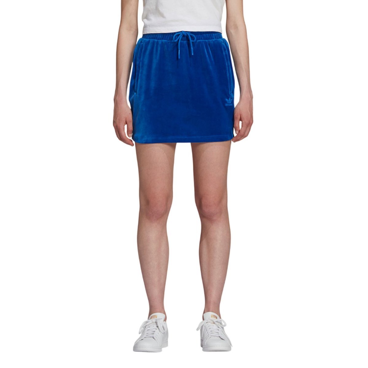 Spódnica damska Adidas x Jeremy Scott welurowa niebieska-XS