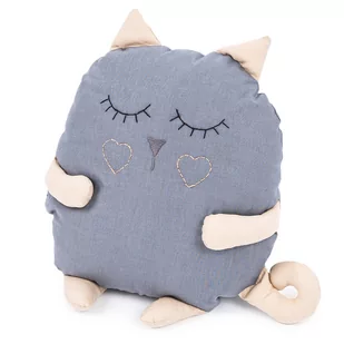 Poduszka kształtowa Cat szara, 28 x 32 cm - Kołdry i poduszki dla dzieci - miniaturka - grafika 1