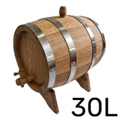 Beczki - Beczka drewniana dębowa 30l wypalana na bimber, whisky lub wino + grawer - miniaturka - grafika 1