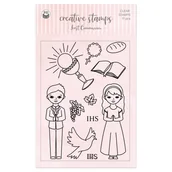 Scrapbooking - Zestaw stempli silikonowych P13 - KOMUNIA ŚWIĘTA A6 - 11 szt. - miniaturka - grafika 1