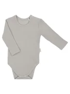 Body dla niemowląt - Niemowlęce body bawełna długi rękaw szary Nicol r.86 - miniaturka - grafika 1