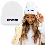 Czapki damskie - Zimowa Wygodna Czapka Biała PISOFF Modne Wzory - miniaturka - grafika 1