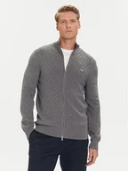 Swetry męskie - Gant Kardigan 8030263 Szary Regular Fit - miniaturka - grafika 1