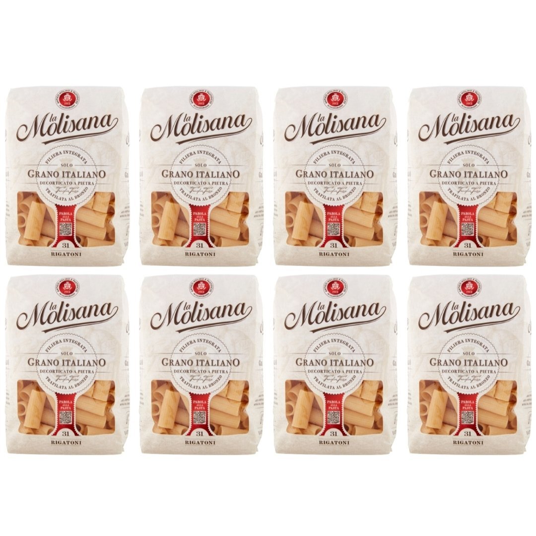 La Molisana Rigatoni n31 8x500g - Włoski Makaron Tradycyjny - Jakość Premium z Regionu Molise