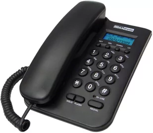 Telefon przewodowy MAXCOM KXT 100 Czarny KXT 100 Czarny - Telefony stacjonarne - miniaturka - grafika 1