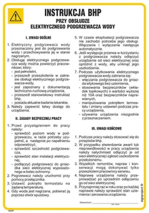 IAG39 INSTRUKCJA BHP PRZY OBSŁUDZE ELEKTRYCZNEGO PODGRZEWACZA WODY, FN - FOLIA SAMOPRZYLEPNA; (245X350MM) - Instrukcje stanowiskowe BHP - miniaturka - grafika 1