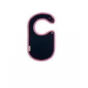 Śliniaki i fartuszki - ClickBibs Śliniaczek ClickBibs granatowy z lamówką w różowo-białe paseczki b2b-2948-0 - miniaturka - grafika 1