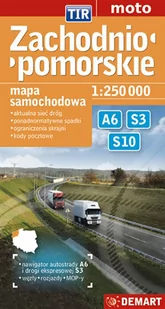 Demart Zachodniopomorskie TIR mapa samochodowa 1:250 000 - Demart - Atlasy i mapy - miniaturka - grafika 1