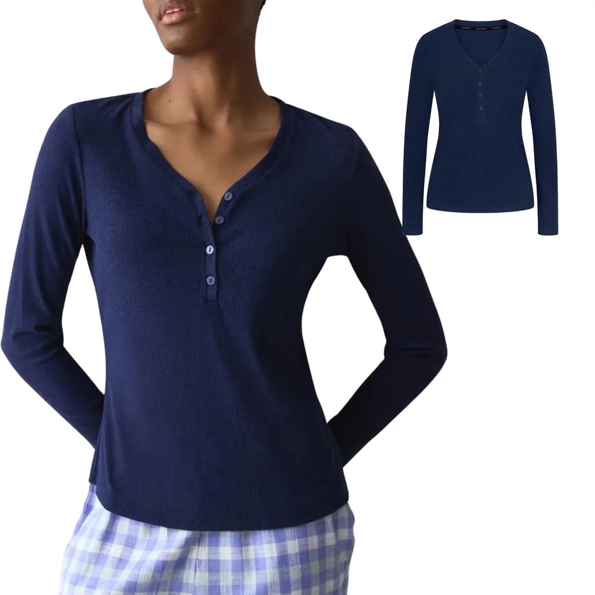 Longsleeve Triumph Mix&Match LSL Top Soft granatowy z długim rękawem 42
