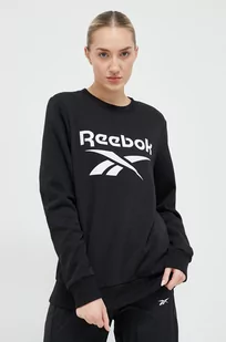 Reebok bluza damska kolor czarny z nadrukiem - Bluzy damskie - miniaturka - grafika 1
