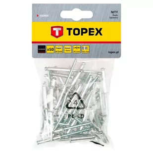 Topex Nity aluminiowe 4 x 16mm, 50 sztuk, , 43E404 - Nity - miniaturka - grafika 1