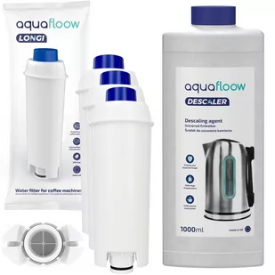 Zestaw Filtr Wody Do Ekspresu Aquafloow Longi Delonghi Dinamica, 3 Szt. + Odkamieniacz Aquafloow Descaler 1 L - Akcesoria i części do ekspresów do kawy - miniaturka - grafika 1
