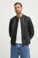 Kurtki męskie - Pepe Jeans kurtka skórzana TRISTAN męska kolor czarny przejściowa PM402991 - miniaturka - grafika 1
