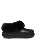 Kapcie męskie - Crocs Kapcie Crocs Furever Crush Crystal Glitter 208974 Czarny - miniaturka - grafika 1
