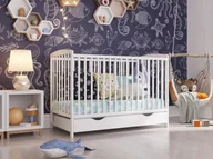 Łóżeczka i kojce - Łóżeczko dziecięce z szufladą Kacper biały 120x60 - miniaturka - grafika 1