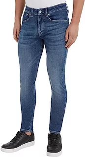 Spodnie męskie - Calvin Klein Jeans Spodnie męskie skinny, Ciemna dżinsowa, 32W / 30L - grafika 1