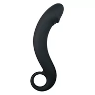 Wibratory analne - EasyToys Curved Dong - silikonowe dildo analne (czarne) - miniaturka - grafika 1