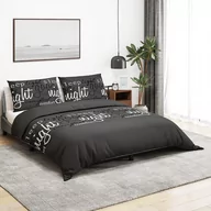 Pościel - vidaXL Zestaw pościeli, czarny, 260x240 cm, bawełna - miniaturka - grafika 1