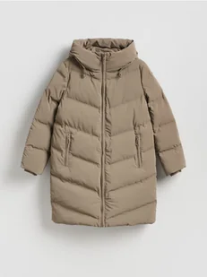 Reserved - Pikowany płaszcz - brązowy - Płaszcze damskie - miniaturka - grafika 1