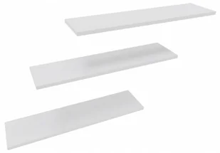 Półka wisząca ścienna do salonu zestaw 3 półek na książki 3x80cm biała mat - Półki do salonu - miniaturka - grafika 1
