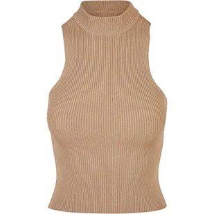 Urban Classics Women's Ladies Short Rib Knit Turtleneck Top T-Shirt, unionbeige, 4XL, beżowy unionowy, 4XL - Koszulki i topy damskie - miniaturka - grafika 1