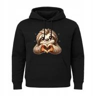 Bluzy dla dziewczynek - BLUZA DZIECIĘCA Z NADRUKIEM LENIWIEC ZWIERZAK SERCE SŁODKI PREZENT 12-14 - miniaturka - grafika 1