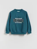 Bluzy dla chłopców - Reserved - Bluza z nadrukiem - ciemny turkus - miniaturka - grafika 1