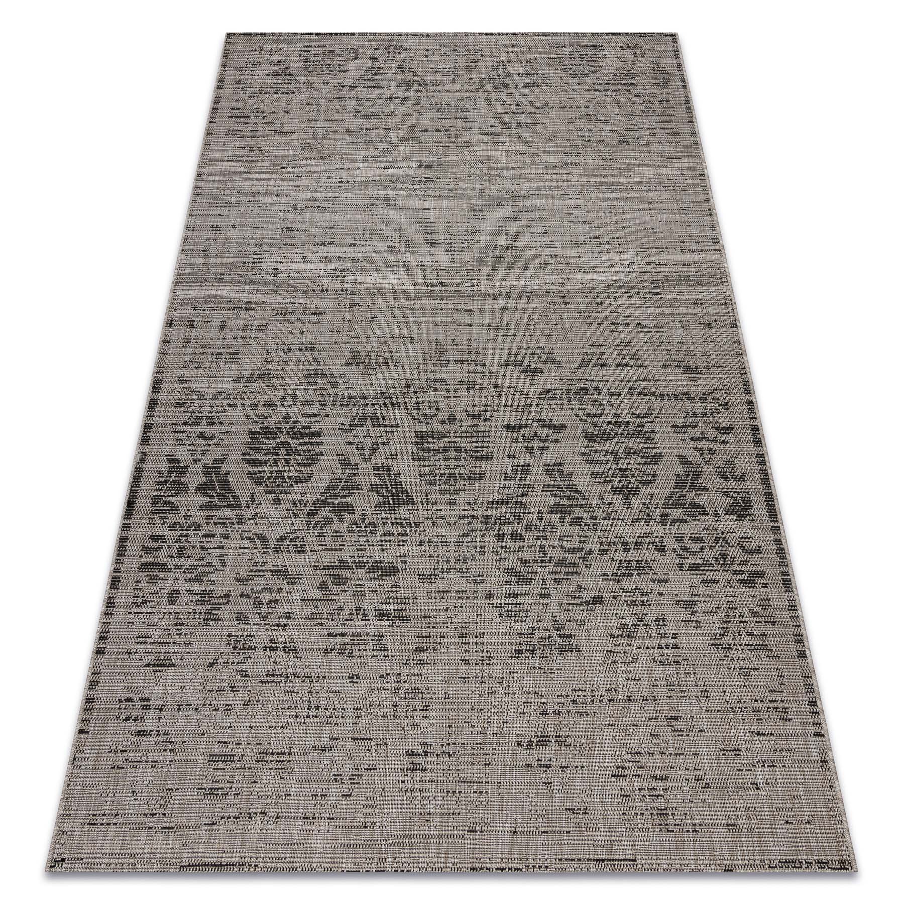 DYWAN SZNURKOWY SIZAL FLOORLUX 20211 srebrny / CZARNA szary 120x170 cm