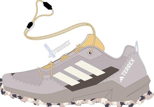adidas Uniseks - dzieci Terrex AX4S SPEED LACING Hiking Shoes Kids, ice purple/off white/Ice Tangerine, 31 1/2 EU