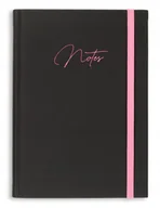 Planery - NOTES książkowy A5 CZARNY FULD GUMKA RÓŻOWA BLOK KROPKA KRATKA LINIA CZYSTY - miniaturka - grafika 1