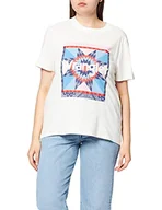 Koszulki i topy damskie - Wrangler Koszulka damska High Rib Regular Tee, Worn White, XS - miniaturka - grafika 1