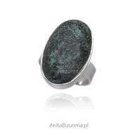 Pierścionki - ankabizuteria.pl Pierścionek srebrny z kamieniem UNIKAT Shattuckite - miniaturka - grafika 1