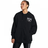 Bluzy damskie - Damska bluza treningowa rozpinana z kapturem Under Armour Project Rock HW Terry FZ OS Q1 - czarna - miniaturka - grafika 1