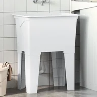 Umywalki - vidaXL Wanienka do prania, biała, 59x41x75 cm, żywica syntetyczna - miniaturka - grafika 1