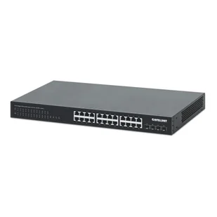 Switch niezarządzalny intellinet 24x 10/100/1000 mbps poe+ 370w + 4x sfp+ 10g uplink, rack 19" - Switche - miniaturka - grafika 1