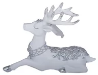 Bombki - Zawieszka renifer, leżący, srebrny, 11,2x3,5x8,4 cm - miniaturka - grafika 1
