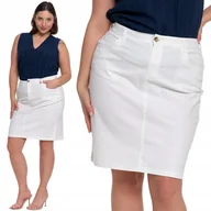 Spódnice - SPÓDNICA DAMSKA Z PASKIEM DOPASOWANY KRÓJ ELEGANCKA WYGODNA MORAJ S WHITE - miniaturka - grafika 1