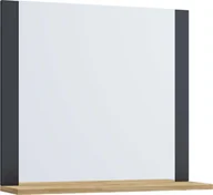 Lustra - VCB10 Mini szafka łazienkowa z lustrem , lustro łazienkowe z 1 półką antracyt/dekor miodowy dąb - miniaturka - grafika 1