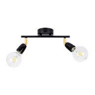 Lampy sufitowe - Britop Porcia lampa sufitowa (spot) 2-punktowa czarna/złota 8127204 8127204 - miniaturka - grafika 1