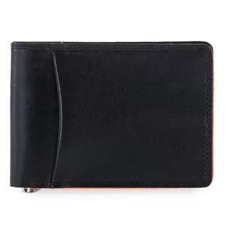 Portfele - Mywalit Mywalit Slim Portfel RFID skórzany 11 cm black/orange 4004-151 - grafika 1