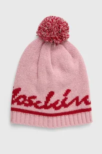 Moschino czapka wełniana kolor różowy wełniana - Czapki damskie - miniaturka - grafika 1