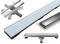 Odpływy liniowe - Mexen Flat 360° MGW odpływ liniowy obrotowy 80 cm białe szkło - 1027080-40 - miniaturka - grafika 1