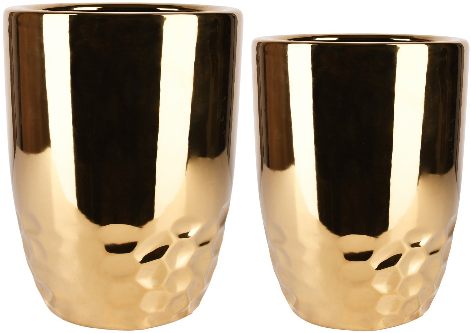 Direct Home and Garden Zestaw 2 szt Osłonka ceramiczna TEMA złoty