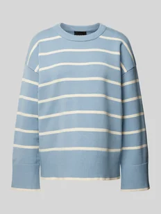 Sweter z dzianiny o luźnym kroju z dzianiny z mieszanki wiskozy ze wzorem w paski model ‘MATHILDE’ - Swetry damskie - miniaturka - grafika 1