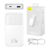Powerbanki - Powerbank Baseus Comet 20000mAh, USB do USB-C, 22.5W (biały) - miniaturka - grafika 1